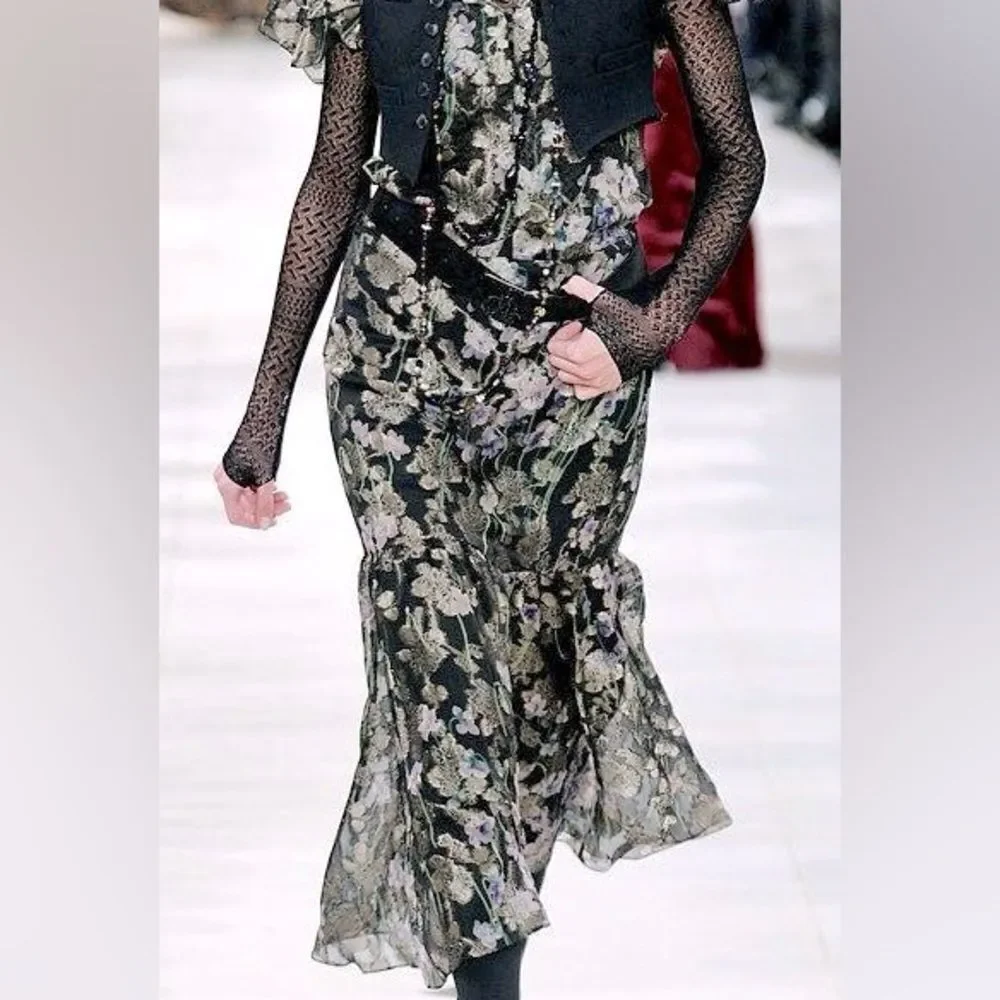 Ralph Lauren Collection Fall 2010 Black Fingerless Lace Crochet Gloves
